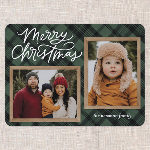 Cozy Script Holiday Card, Blue, 6x8 Flat, Christmas, Signature Smooth Cardstock, Rounded, Lake