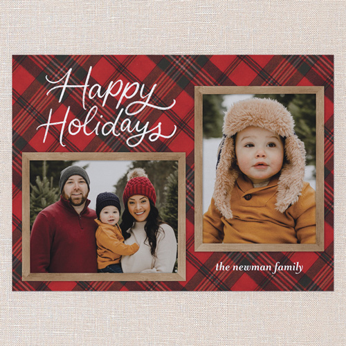 Cozy Script Holiday Card, Red, 6x8 Flat, Holiday, Luxe Double-Thick Cardstock, Square, Radish
