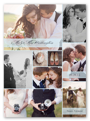 Perfect Perspective Wedding Announcement, Blue, Signature Smooth Cardstock, Square