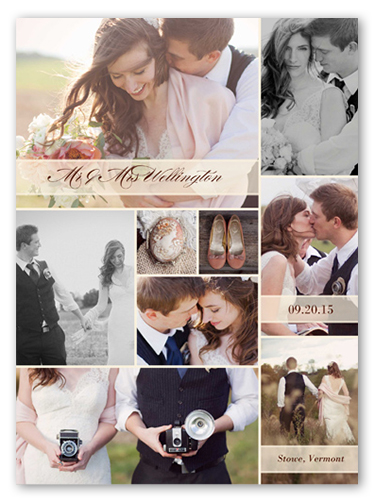 Perfect Perspective Wedding Announcement, Beige, Luxe Double-Thick Cardstock, Square