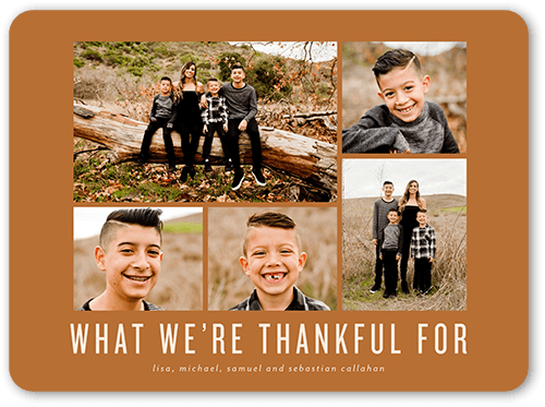 Thankful For Fall Greeting, Brown, 6x8 Flat, Matte, Signature Smooth Cardstock, Rounded