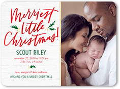 baby announcement christmas card