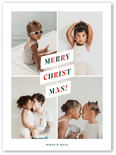 Colorful Headline Christmas Card, White, 6x8, Christmas, Matte, Signature Smooth Cardstock, Square