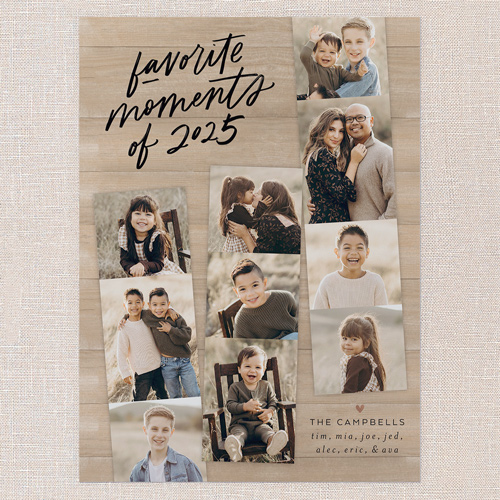 Best Moments Collage New Year's Card, Beige, 6x8 Flat, New Year, 100% Recycled Cardstock , Square, Sand