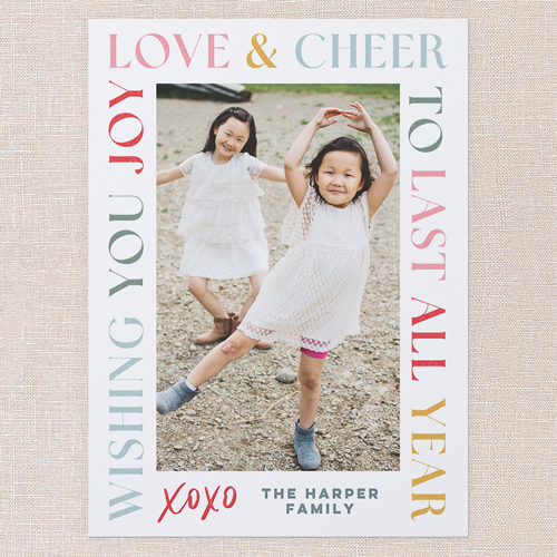 All Around Joy New Year's Card, White, 6x8 Flat, New Year, Signature Smooth Cardstock, Square, White