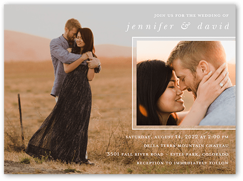 Layered Photos Wedding Invitation, Grey, 6x8 Flat, 100% Recycled Cardstock , Square