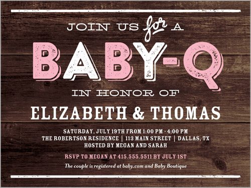 Baby Q Party Girl 4x5 Baby Shower Invitations Shutterfly