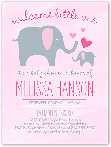 baby shower elephant invitations girl