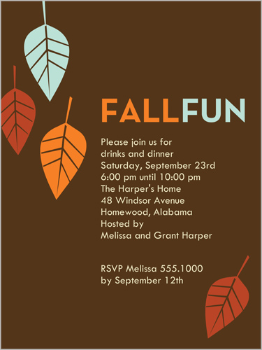 template card baby new announcement Invitation Fall Fun   Fall Shutterfly Party