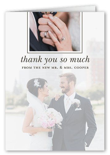 Layered Photos Thank You Card, White, 3x5, Matte, Folded Smooth Cardstock