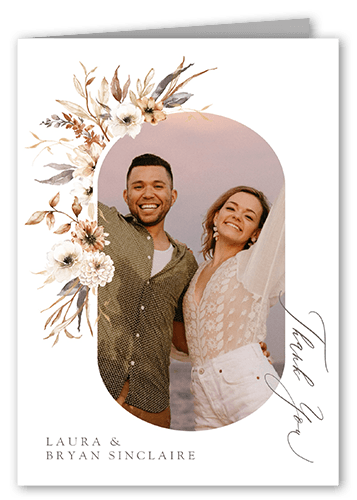 Wild Botanic Thank You Card, Orange, 3x5, Matte, Folded Smooth Cardstock, Caramel