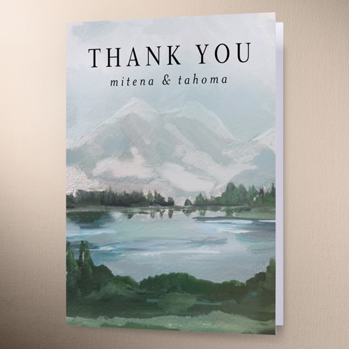 Mountain Lake Wedding Thank You Card, White, 3x5, Matte, Folded Smooth Cardstock