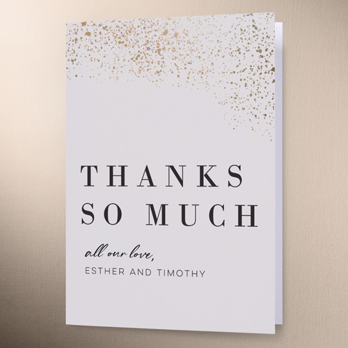 Sparks Fly Wedding Thank You Card, White, 3x5, Matte, Folded Smooth Cardstock, Antique White