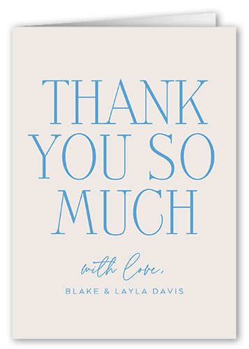 Majestic Marriage Thank You Card, Blue, 3x5, Matte, Folded Smooth Cardstock, Blue