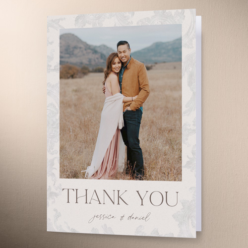 Touch Of Elegance Wedding Thank You Card, Beige, 3x5, Matte, Folded Smooth Cardstock