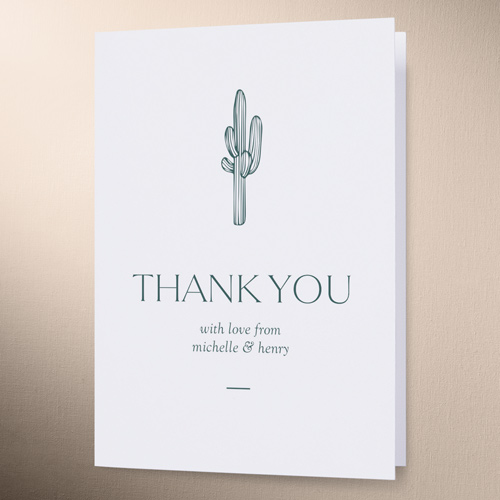 Editable Icon Wedding Thank You Card, Green, 3x5, Matte, Folded Smooth Cardstock