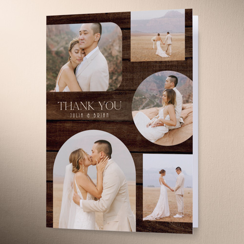 Timber Ties Wedding Thank You Card, Brown, 3x5, Matte, Folded Smooth Cardstock