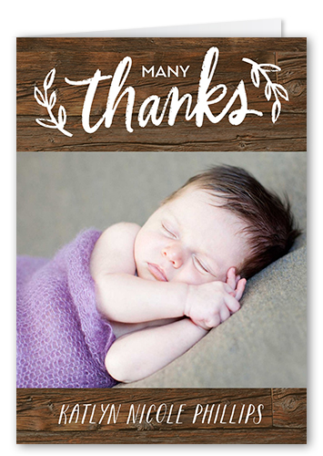 Young Purification Thank You Card, Brown, White, Matte, Folded Smooth Cardstock