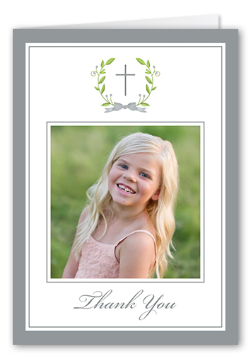 Simple Purification Thank You Card, Grey, Matte, Folded Smooth Cardstock, Silver