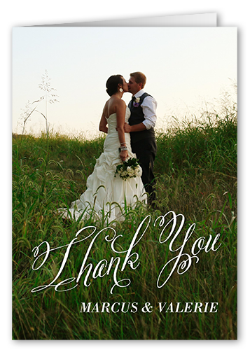White Wedding Thank You Card