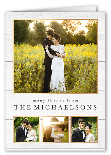 Wooden Charm Thank You Card, White, 3x5, Matte, Folded Smooth Cardstock, White