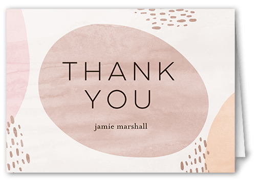 Birthday Time Thank You Card, Pink, 3x5, Matte, Folded Smooth Cardstock, Desert Rose