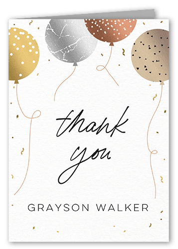 Balloon Backsplash Thank You Card, Beige, 3x5, Matte, Folded Smooth Cardstock, Cream