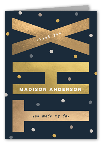 Blue Birthday Thank You Card