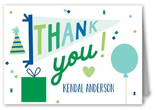 Essential Elements Thank You Card, Blue, 3x5, Matte, Folded Smooth Cardstock, Blue