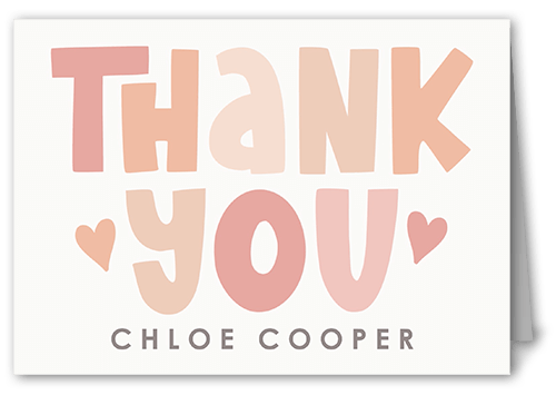 Hello Tiny One Thank You Card, Pink, 3x5, Matte, Folded Smooth Cardstock