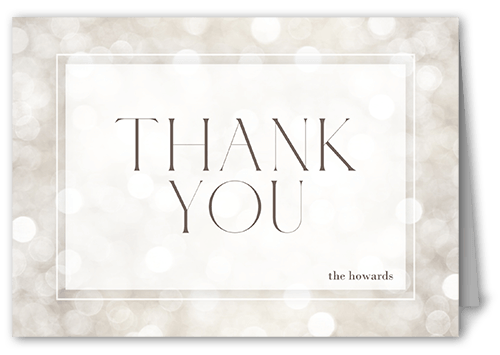 Bubbly Party Thank You Card, Beige, 3x5, Matte, Folded Smooth Cardstock, Antique White