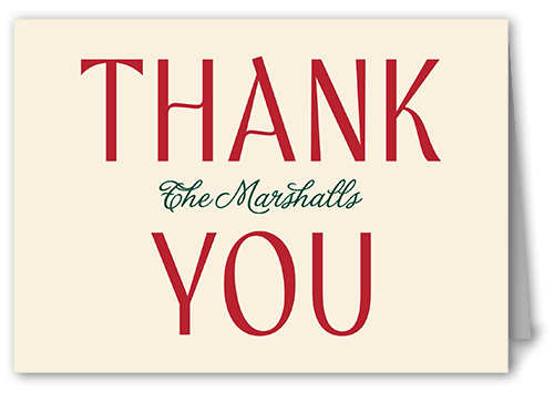 Very Merry Time Thank You Card, Beige, 3x5, Matte, Folded Smooth Cardstock, Antique White