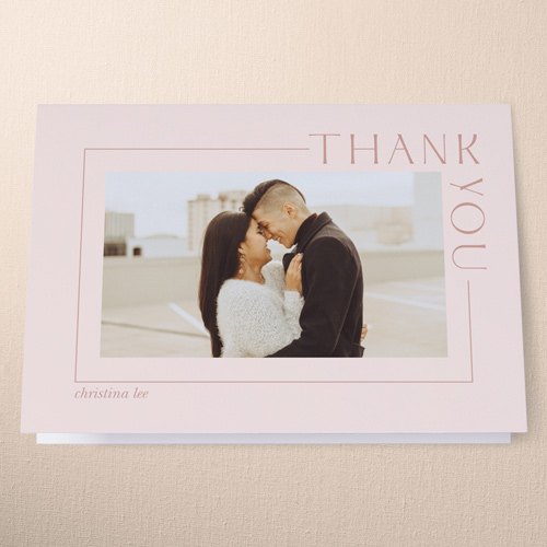 Luminous Letterhead Thank You Card, Pink, 3x5, Matte, Folded Smooth Cardstock