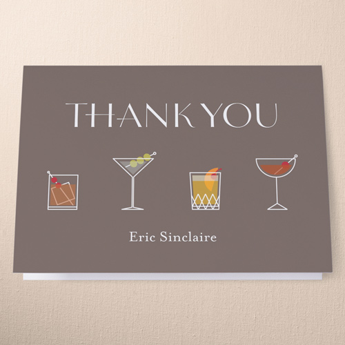 Pour Decisions Thank You Card, Brown, 3x5, Matte, Folded Smooth Cardstock