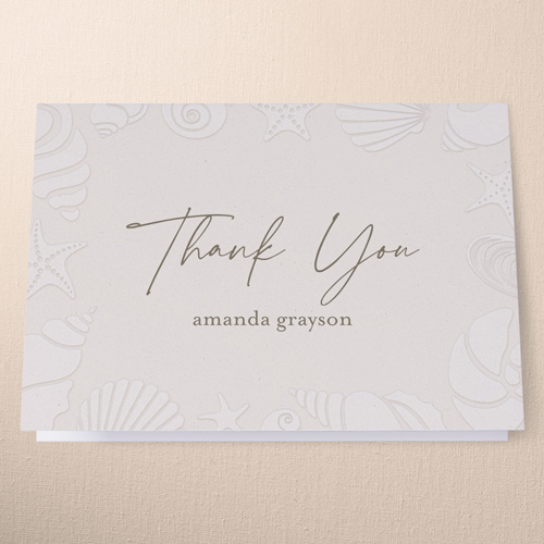Seasonal Outline Thank You Card, Pink, 3x5, Matte, Folded Smooth Cardstock, Blush