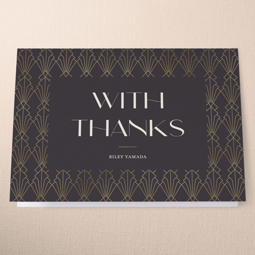 Deco Decor Thank You Card, Black, 3x5, Matte, Folded Smooth Cardstock