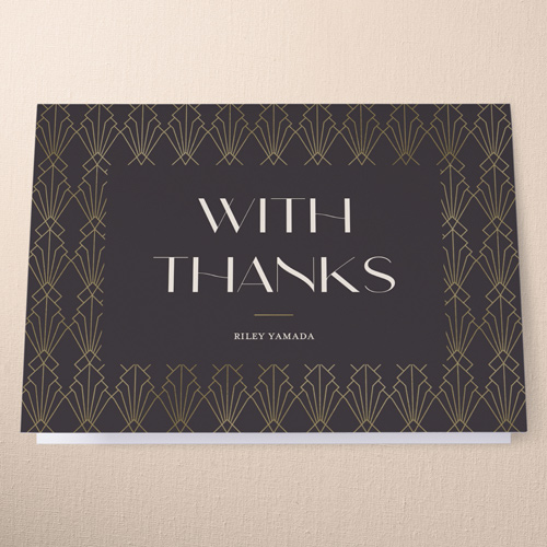Deco Decor Thank You Card, Black, 3x5, Matte, Folded Smooth Cardstock, Black