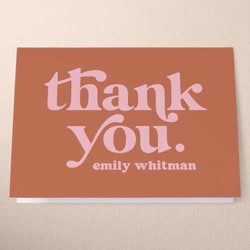 Cheerful Chic Thank You Card, Orange, 3x5, Matte, Folded Smooth Cardstock