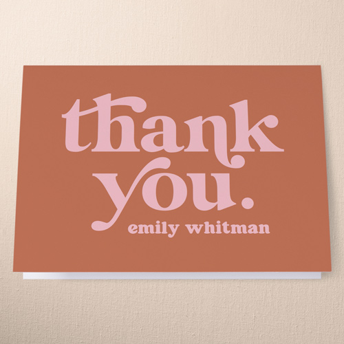 Cheerful Chic Thank You Card, Orange, 3x5, Matte, Folded Smooth Cardstock, Orange