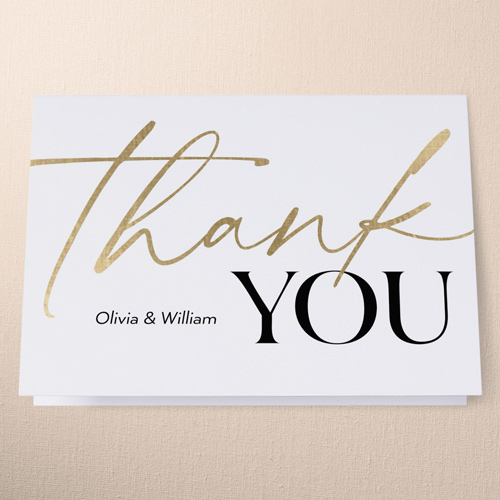 Elevated Elegance Thank You Card, White, 3x5, Matte, Folded Smooth Cardstock