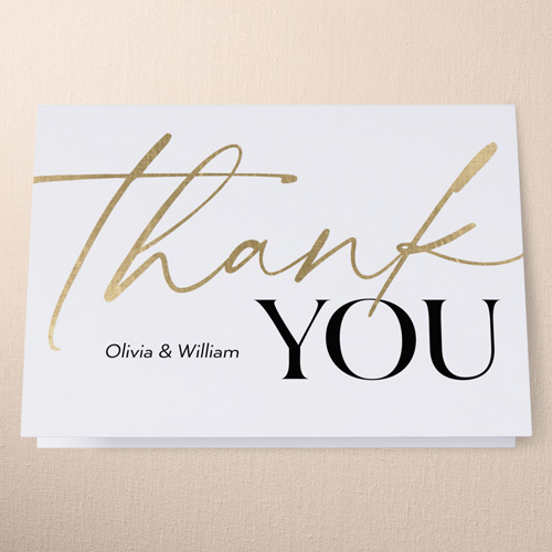 Elevated Elegance Thank You Card, White, 3x5, Matte, Folded Smooth Cardstock, White