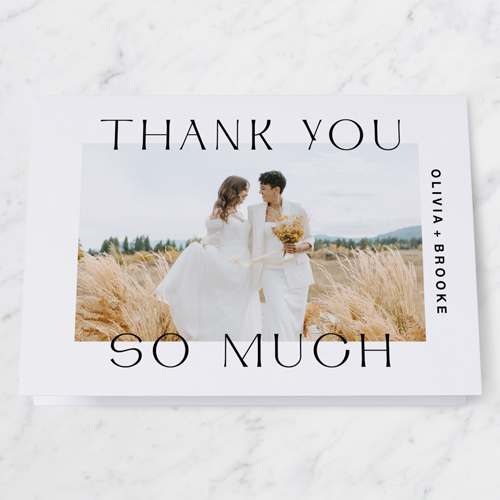 Type Framework Thank You Card, White, 3x5, Matte, Folded Smooth Cardstock, White