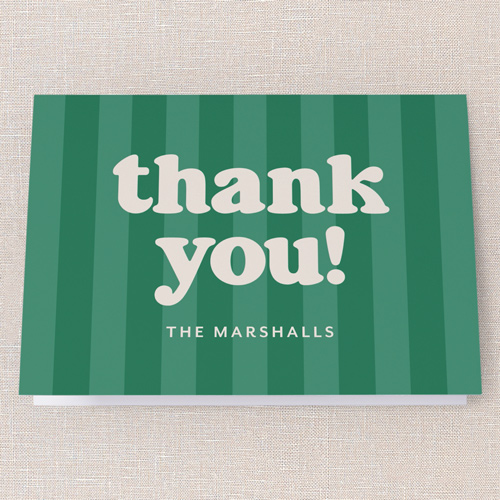 Festive Feature Thank You Card, Green, 3x5, Matte, Folded Smooth Cardstock, Pine
