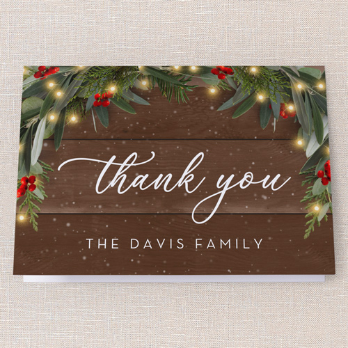 Evergreen Glow Thank You Card, Brown, 3x5, Matte, Folded Smooth Cardstock, Chocolate