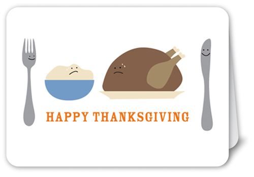 Fearful Foods Fall Greeting, White, Matte, Folded Smooth Cardstock, Rounded