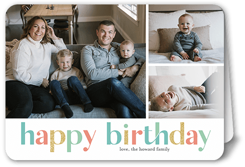 Serif Fun Birthday Card, White, 5x7, Matte, Folded Smooth Cardstock, Rounded