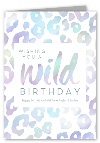 Wild Pattern Birthday Card, Purple, 5x7, Matte, Folded Smooth Cardstock, Square