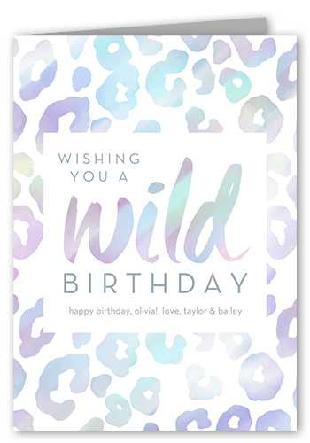 Wild Pattern Birthday Card, Purple, 5x7 Folded, Matte, Folded Smooth Cardstock, Square