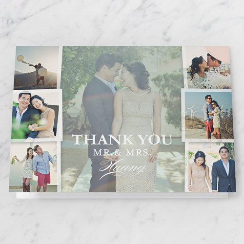 Picture Perfect Couple Thank You Card, Green, Matte, Folded Smooth Cardstock, Square