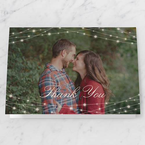 Glowing Bright Thank You Card, Beige, Pearl Shimmer Cardstock, Square